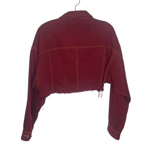 BDG Urban Outfitters Womens Red Jacket Size Small Denim Long Sleeve Button Front - Picture 2 of 13